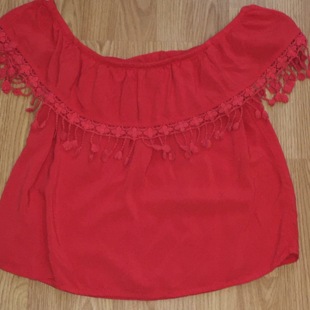 A blouse it’s short sleeve .
